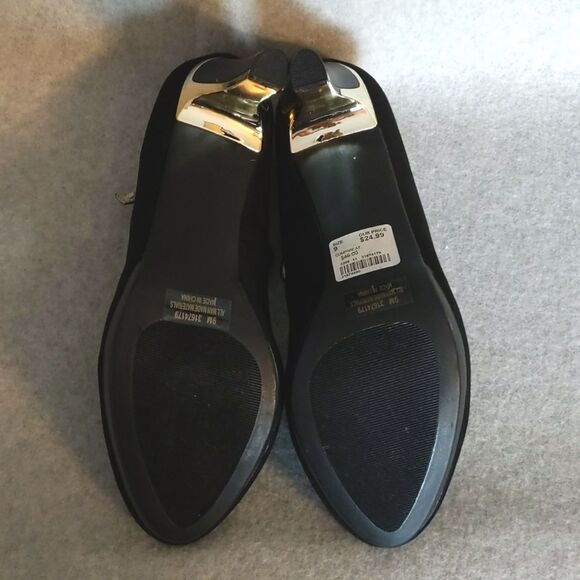 CATO Black Suede Gold Heels Women's size 9M - Picture 6 of 8